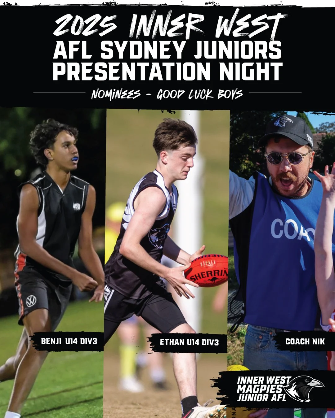 Let's hear it for our stars! 🤩 A huge shoutout to our incredible nominees for the 2025 AFL Presentation Night Awards. Your skill and passion have been a highlight of the season. The entire club is behind you. Good luck on the night &ndash; you've al