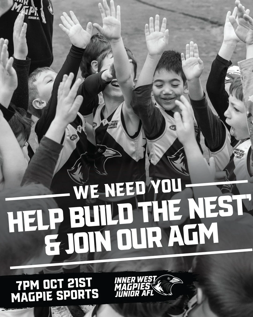 Calling all members, supporters, and friends of the Inner West Magpies Junior AFL Club! Our AGM is your chance to be part of something big!

'Building The Nest,' our 2026 plan for growth, improvement, and community engagement.

1. Read the Vision: Se