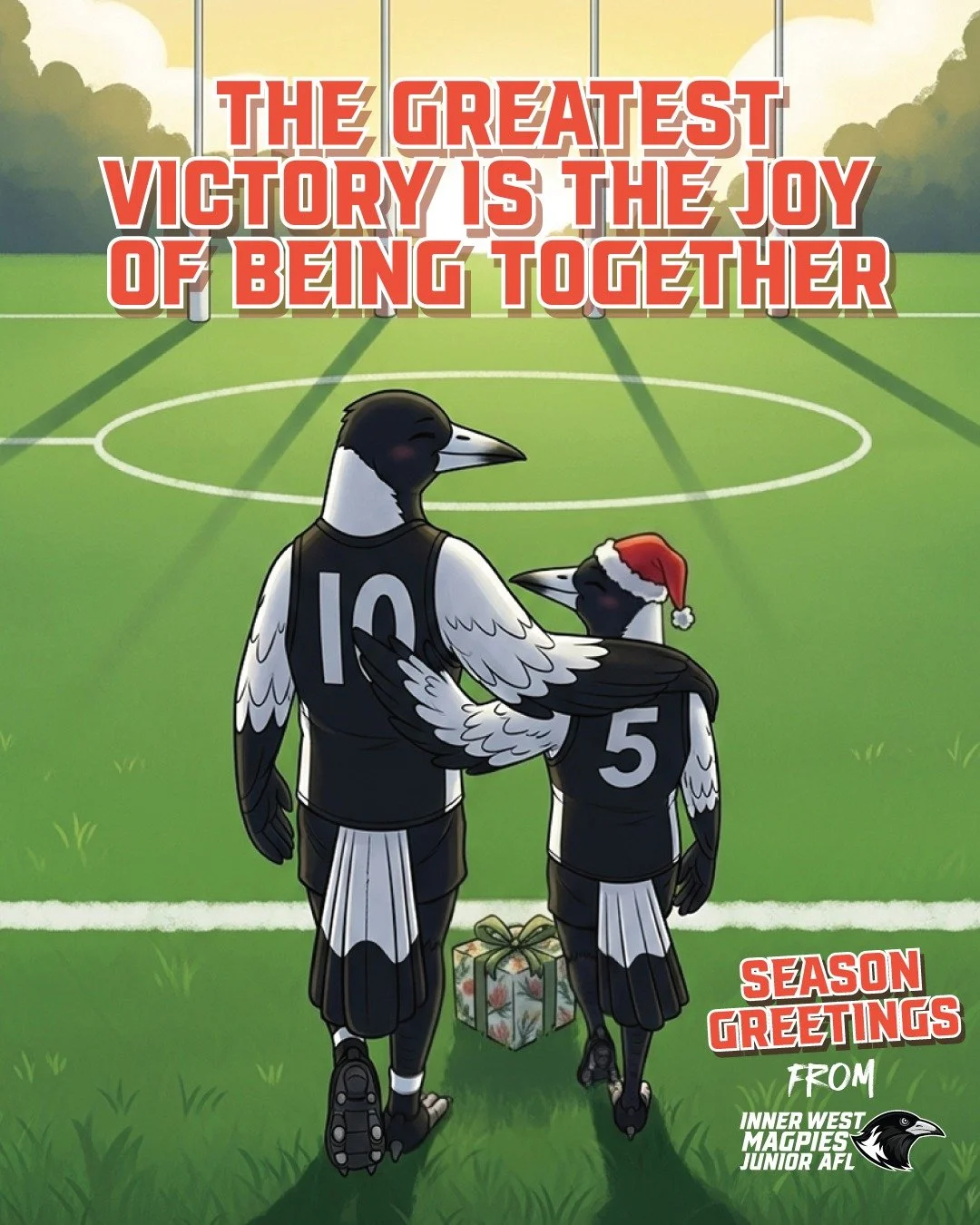 The greatest victory of all is the joy of being together. ❤️🎄

As the sun sets on 2025, we are reminded of what makes our club special. It's not just about marks and goals; it's about being a "big, happy family, soaring together."

From Pi