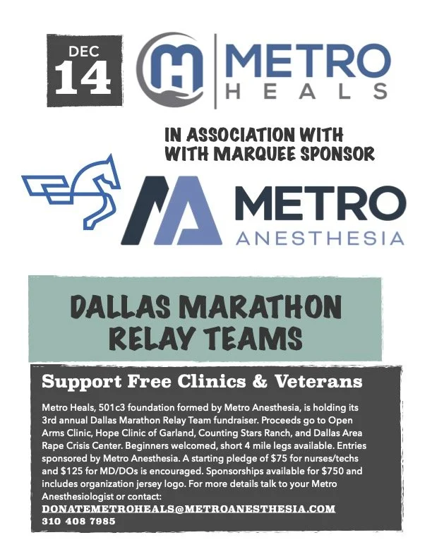 3rd Annual Metro Heals Dallas Marathon Team Relay Fundraiser