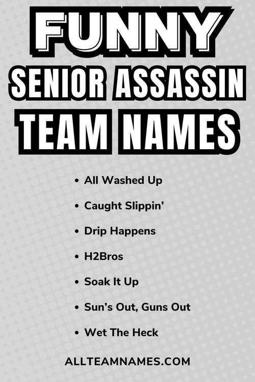 201 Savage Senior Assassin Team Names Too Good To Hide