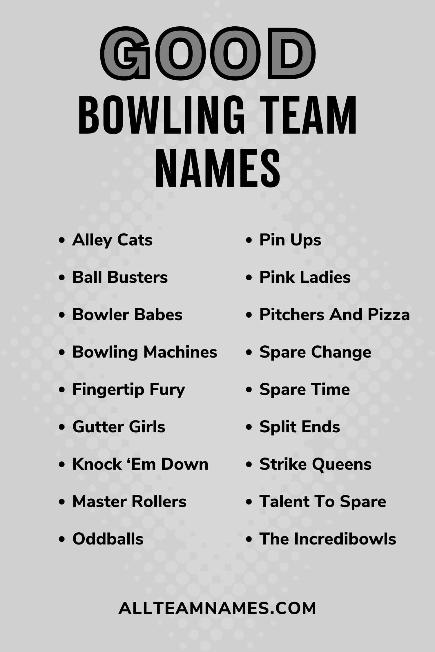 Team Names For Bowling 