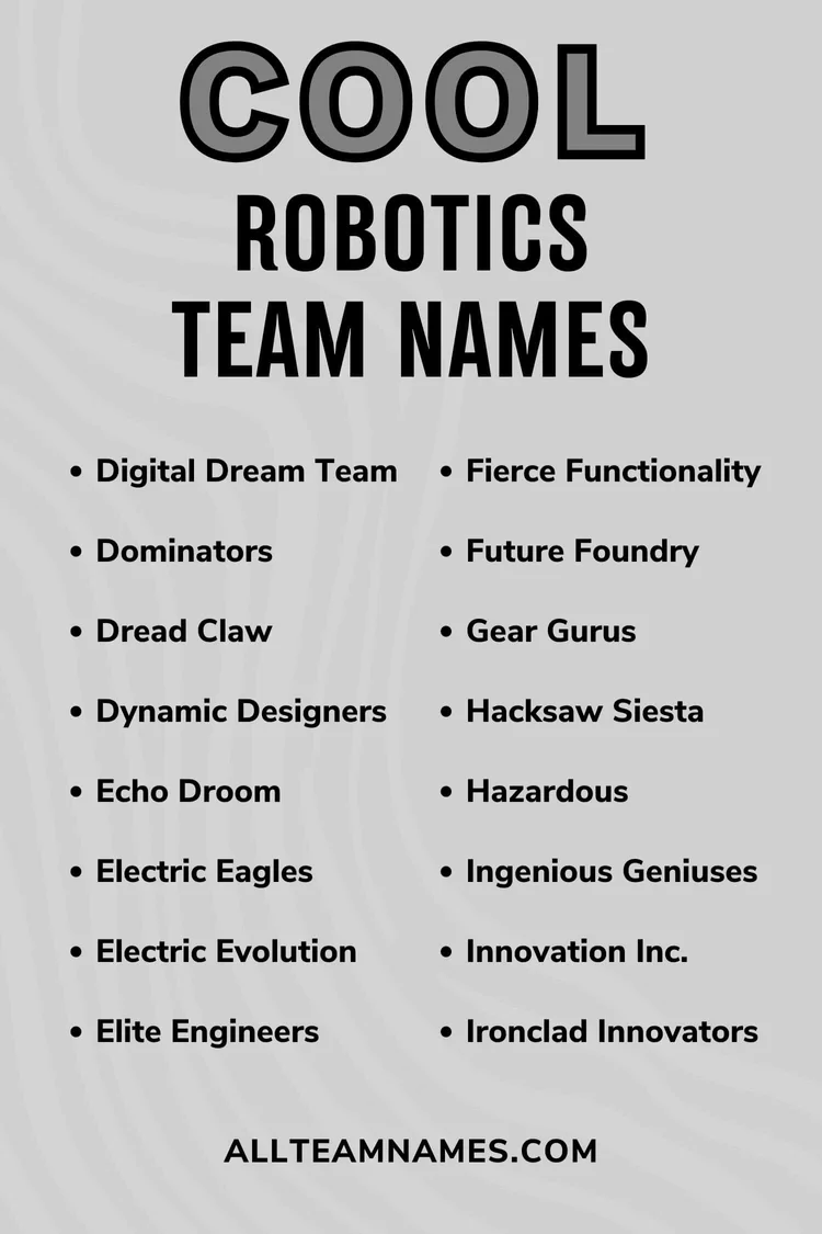 126 Robotics Team Names Engineered For Success
