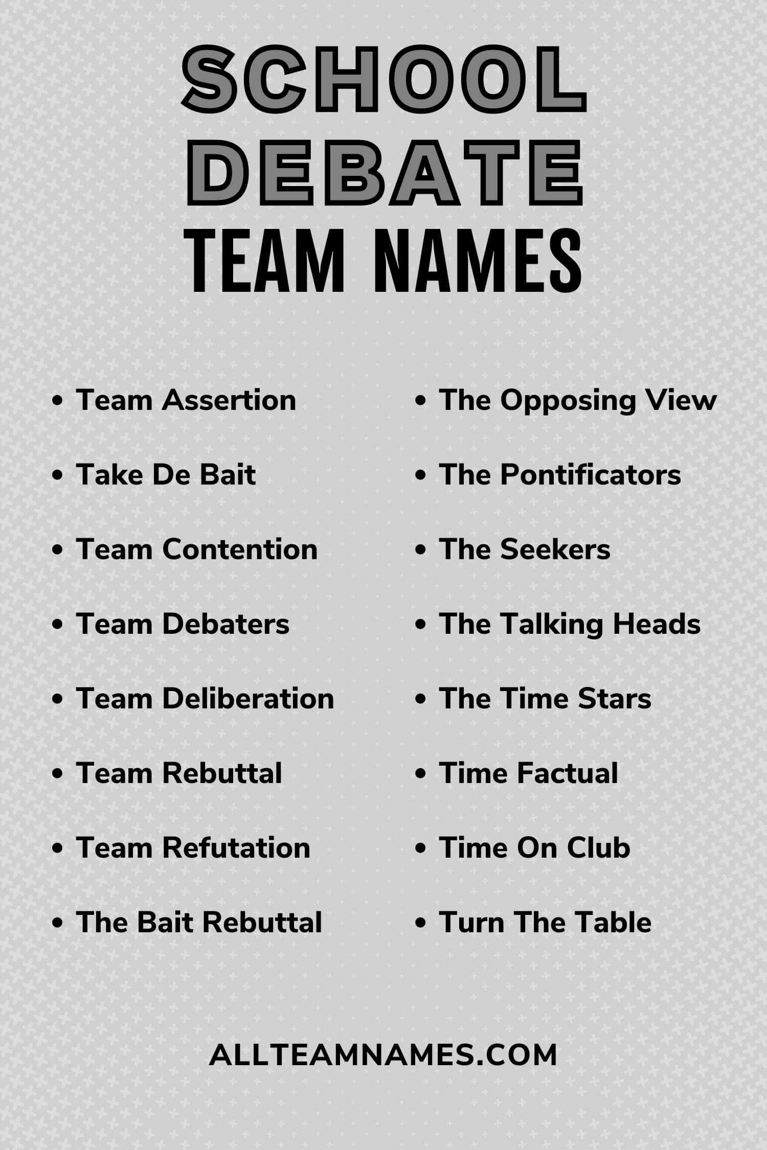 129 Dominant Debate Team Names