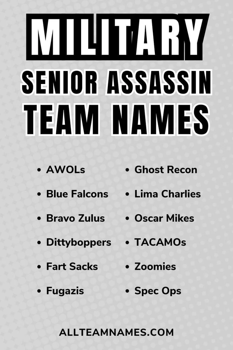 201 Savage Senior Assassin Team Names Too Good To Hide