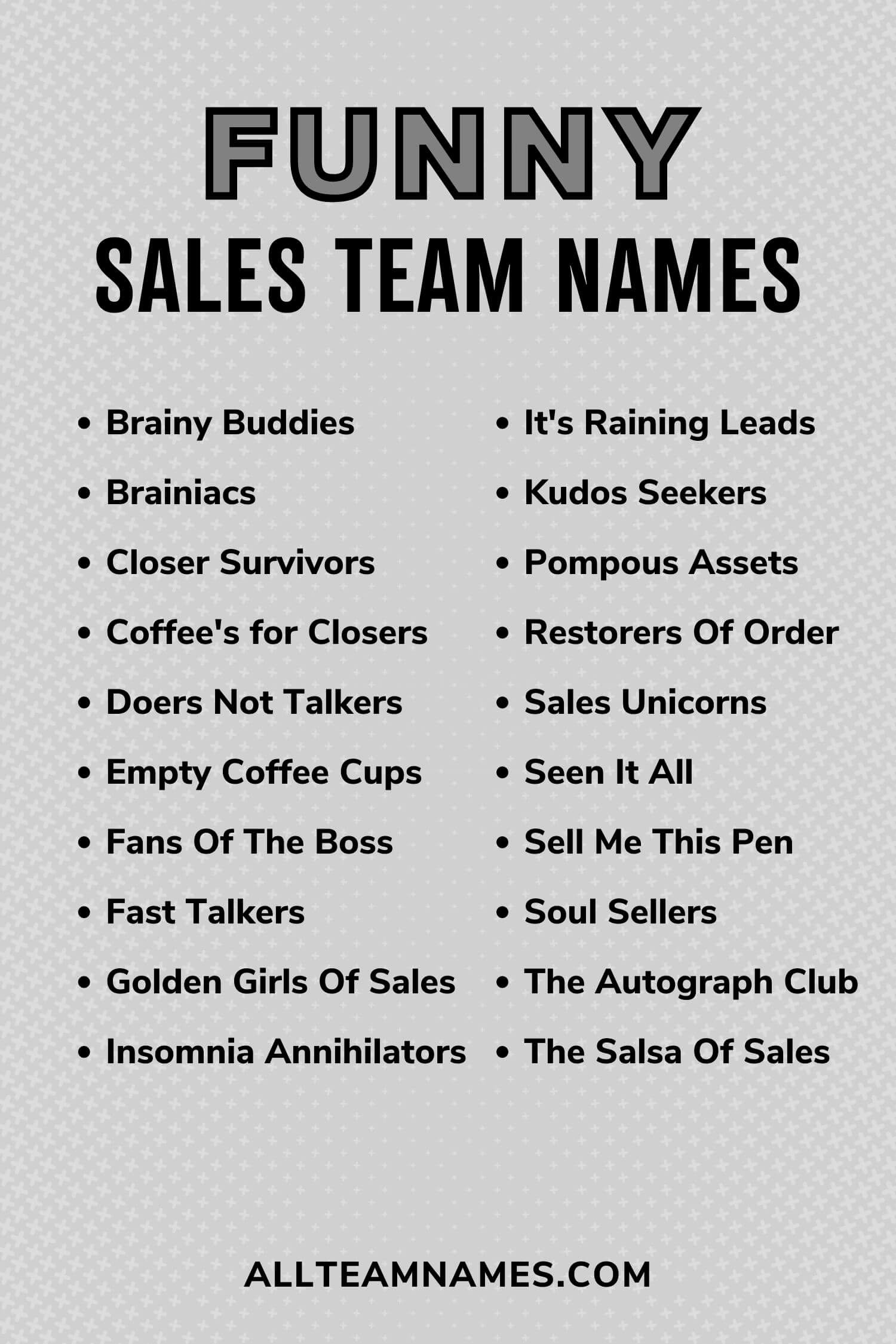 579 Successful Sales Team Names (By Category)