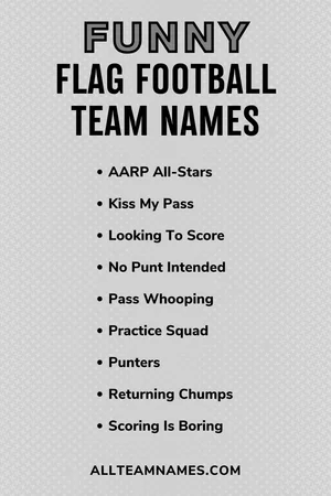 117 Flag Football Team Names For Kids And Adults