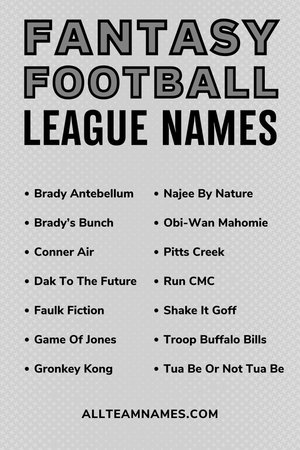 397 Fantasy Football Team Names (From Funny To Pop Culture)