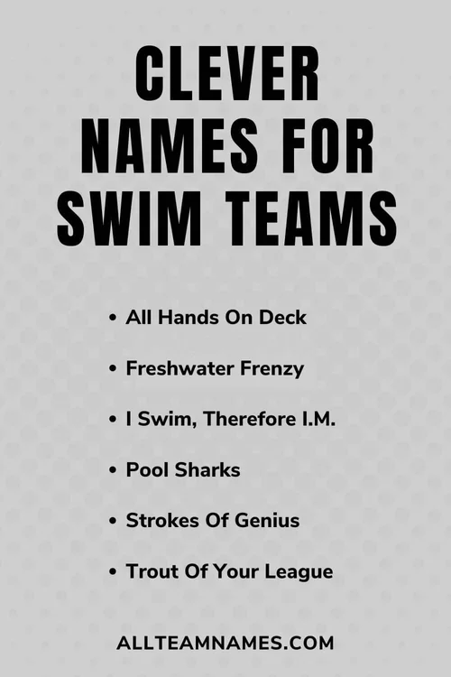 245 Clever And Funny Swim Team Names (For All Ages)