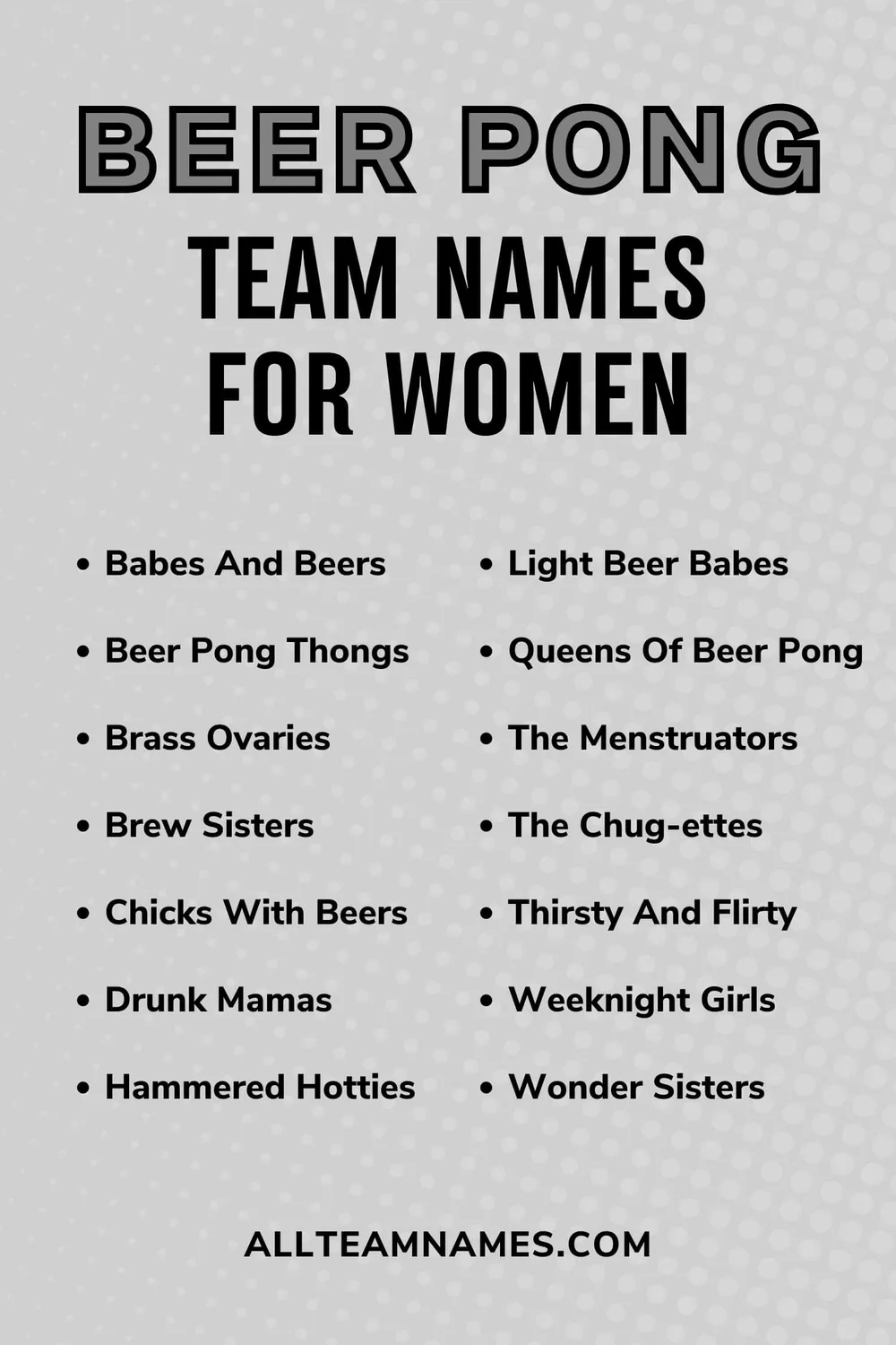 449 Intoxicating Beer Pong Team Name Ideas
