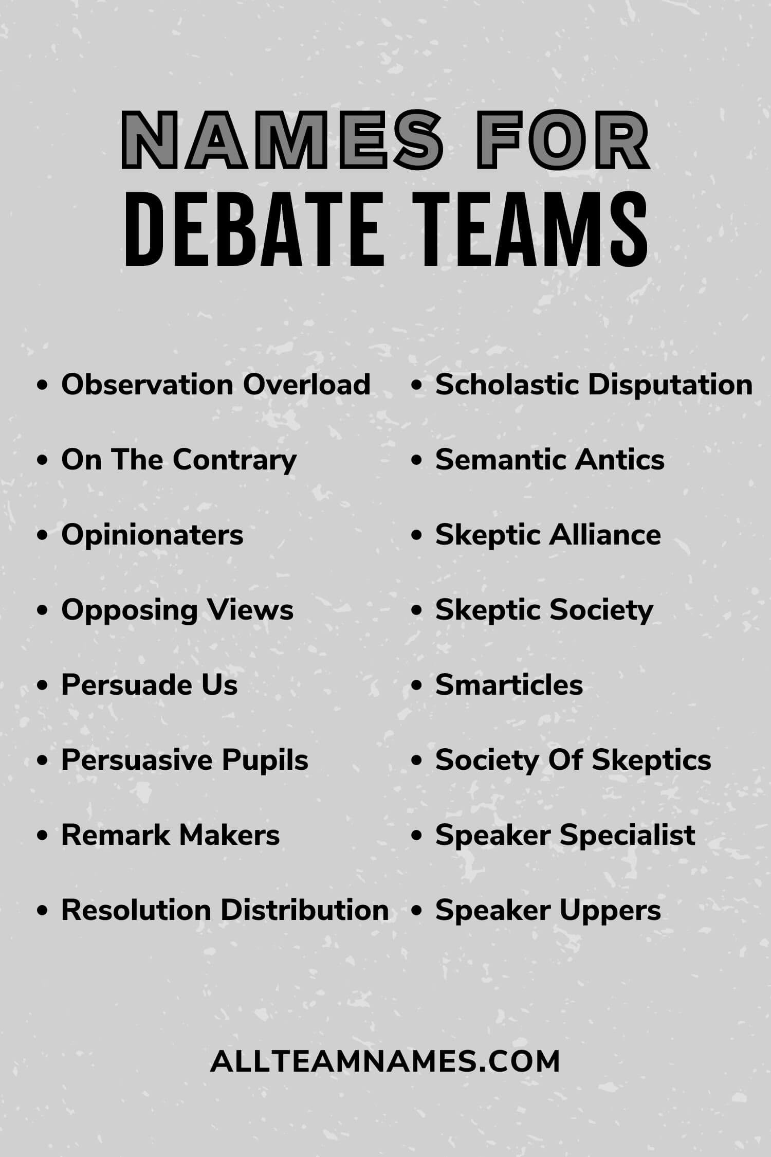 129 Dominant Debate Team Names