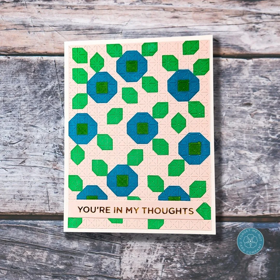 Good day, fellow crafters! 🎨✨ Today, we are diving into a beautiful, fresh design featuring a stunning blue and green floral geometric pattern. Whether you want to send someone a little extra love or are just looking for your next creative spark, th