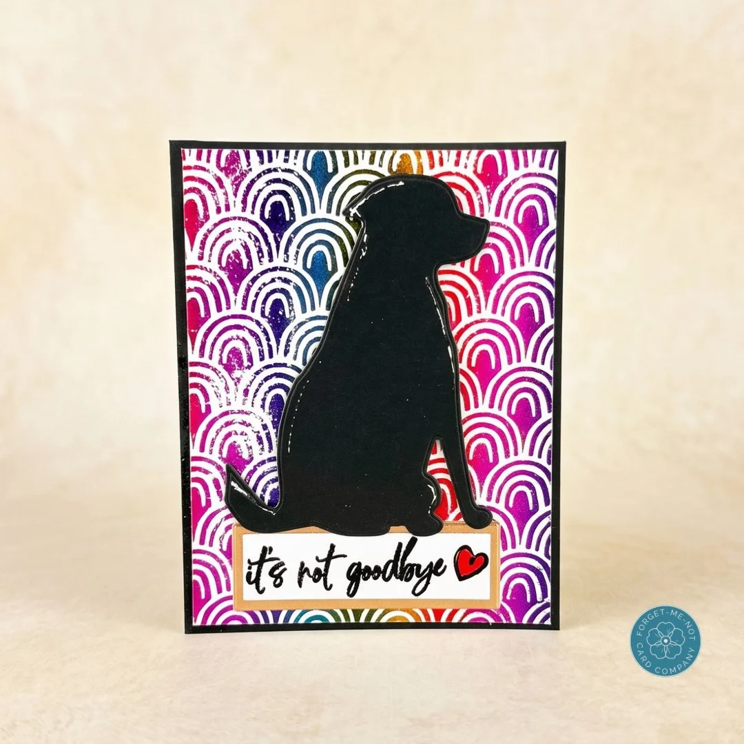 Good day, fellow crafters. "It's not goodbye". Losing a beloved pet is incredibly heartbreaking, and this handmade pet sympathy card is designed to bring a little comfort during a tough time with a beautiful Rainbow Bridge theme. 🌈🐾

Foll