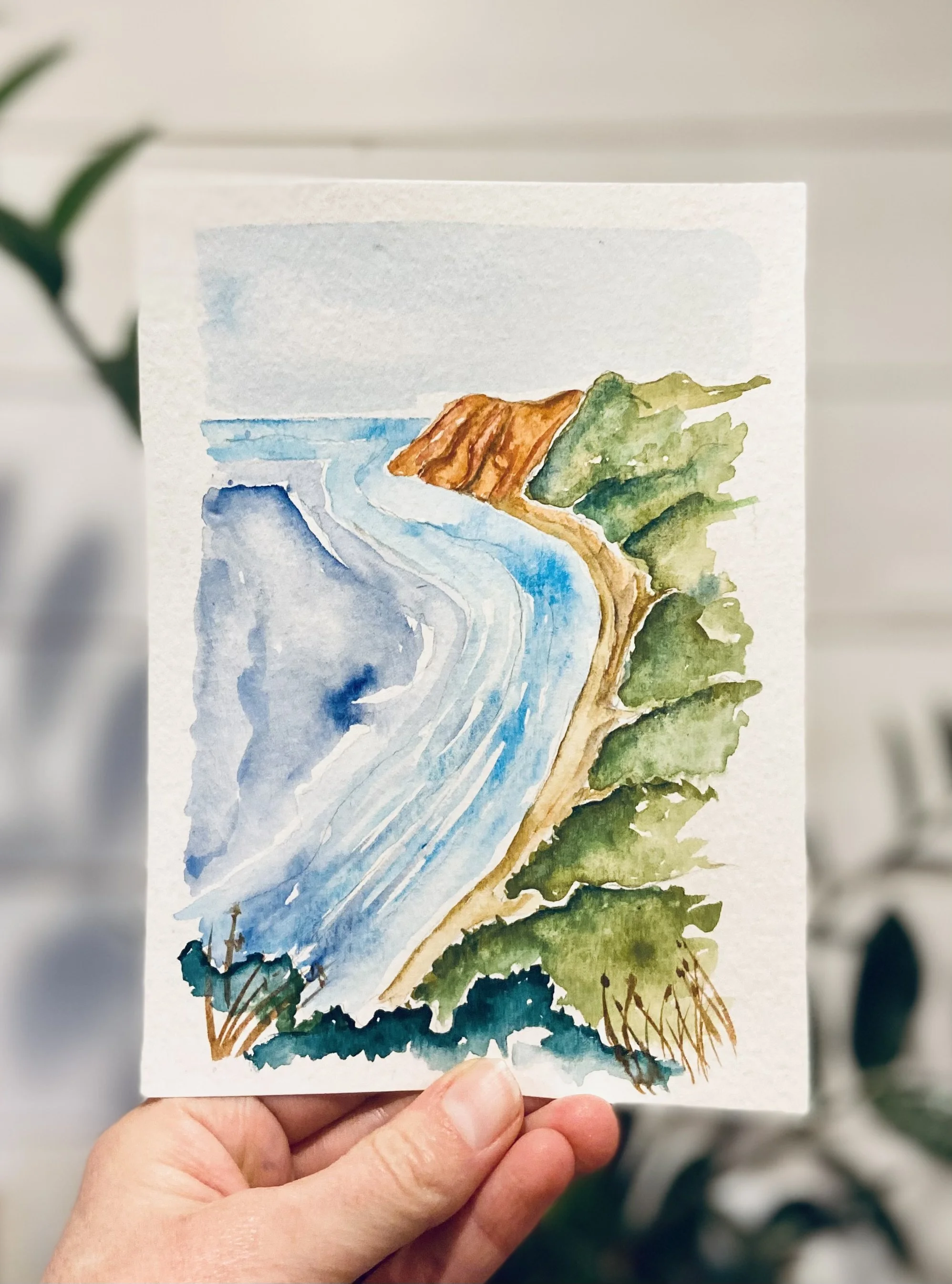 Saturday May 2 - 11:30 Watercolor Lake Superior Landscape