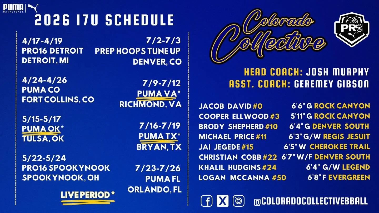 Rosters and remaining schedules. Let&rsquo;s get it 👊

Colorado Collective 16U
Colorado Collective 17U PRO16