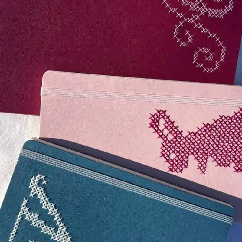 Cross-Stitch Leather Journal