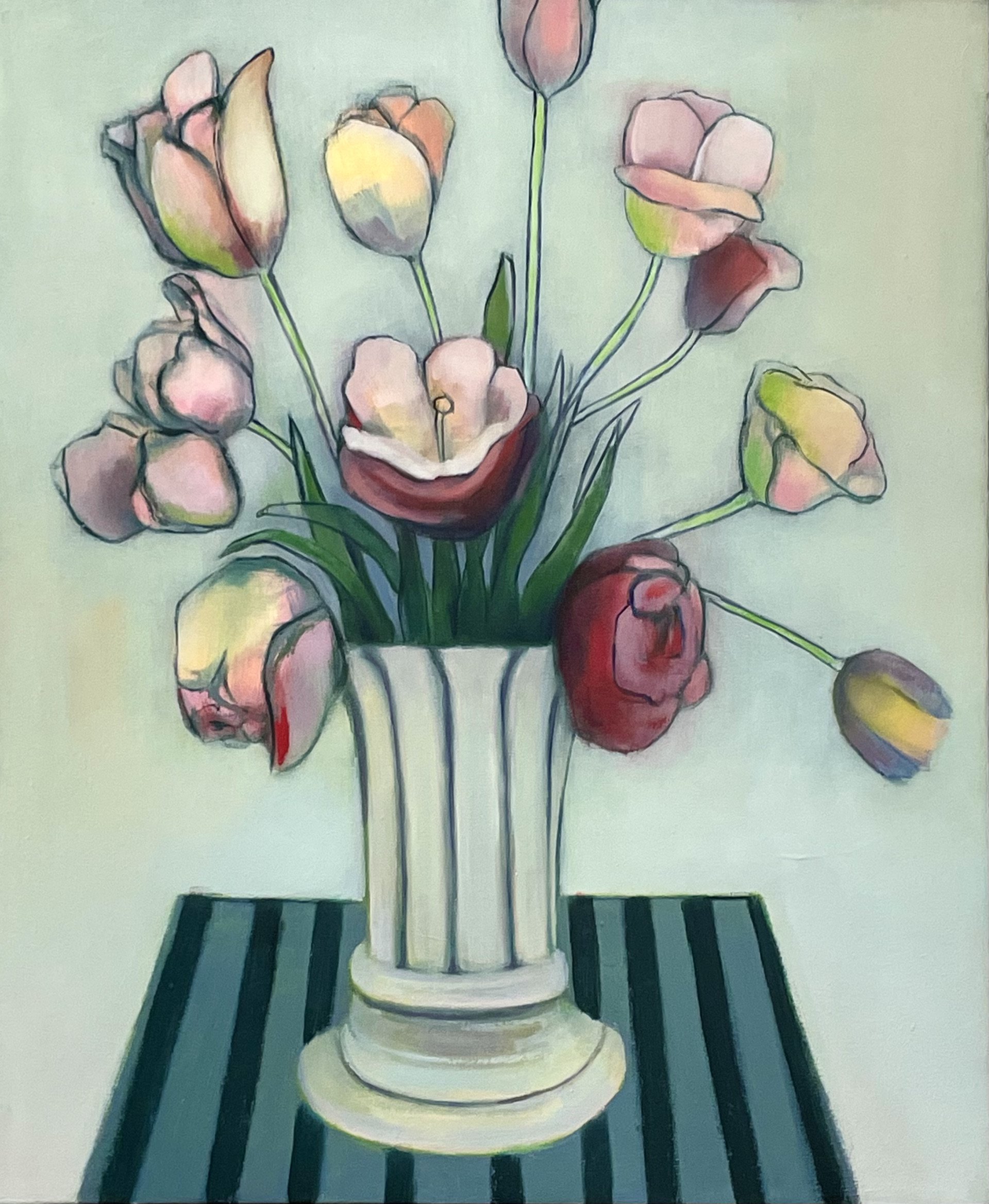 Study After Lichtenstein's Black Tulips