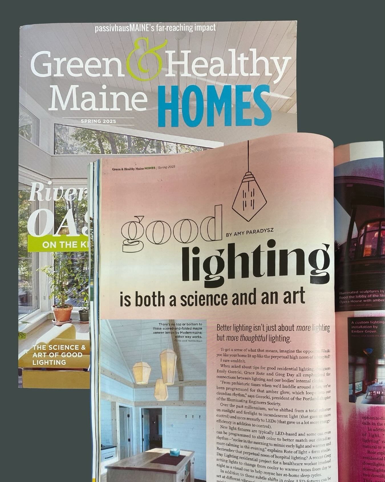 ICYMI: We were featured in @greenmainehomes&rsquo;s spring/summer issue! 

&ldquo;Better lighting is just about morning light but more thoughtful lighting&rdquo; 💡 

Curious how we develop lighting schemes that evoke emotion, promote comfort &amp; r