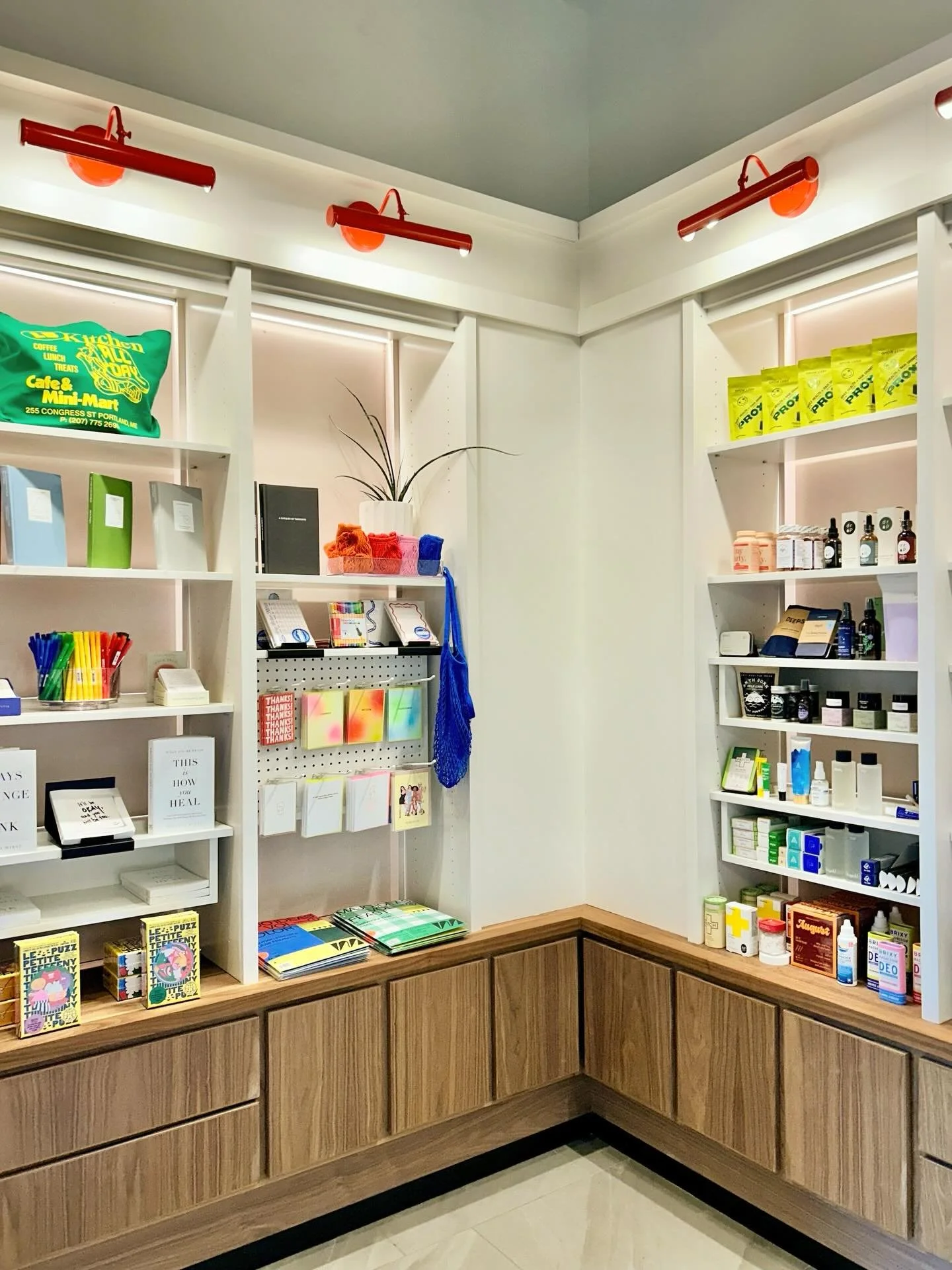 Official @lbminimart photos coming soon! 

Here&rsquo;s a peek at our custom back-grazed shelves - now a LB Mini Mart signature 💡 (spoilers: stay tuned for the newest Portland location photos too!). 

+
+
project: @lbminimart - Westbrook
interiors: 