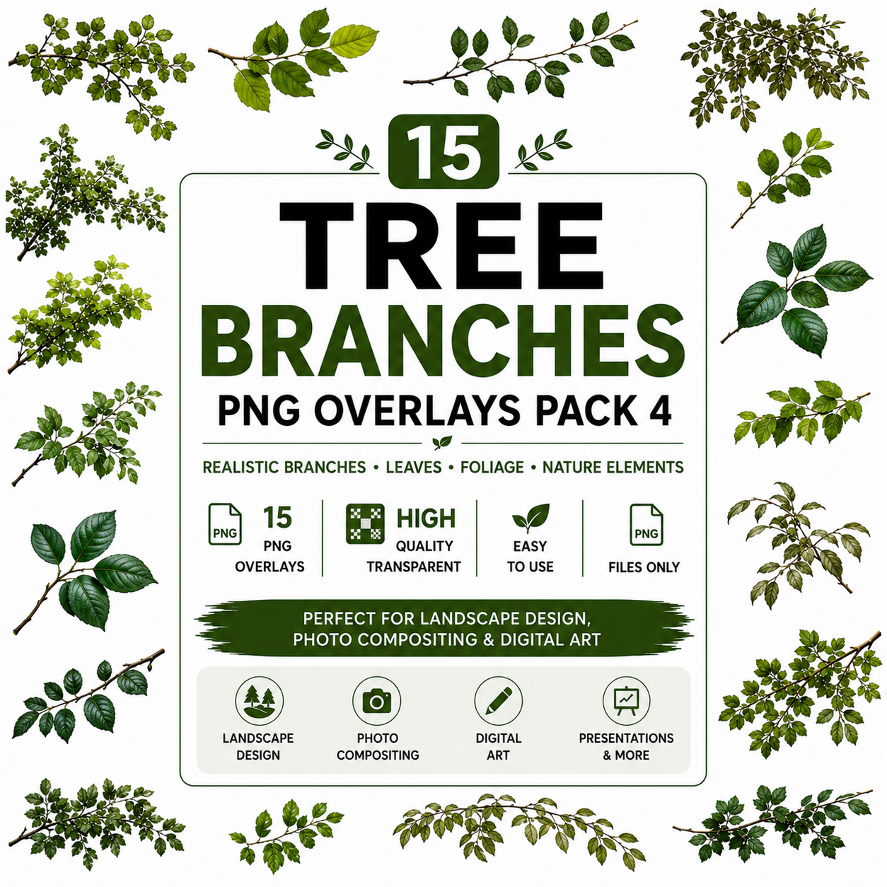 TREE BRANCHES (Pack 4)
