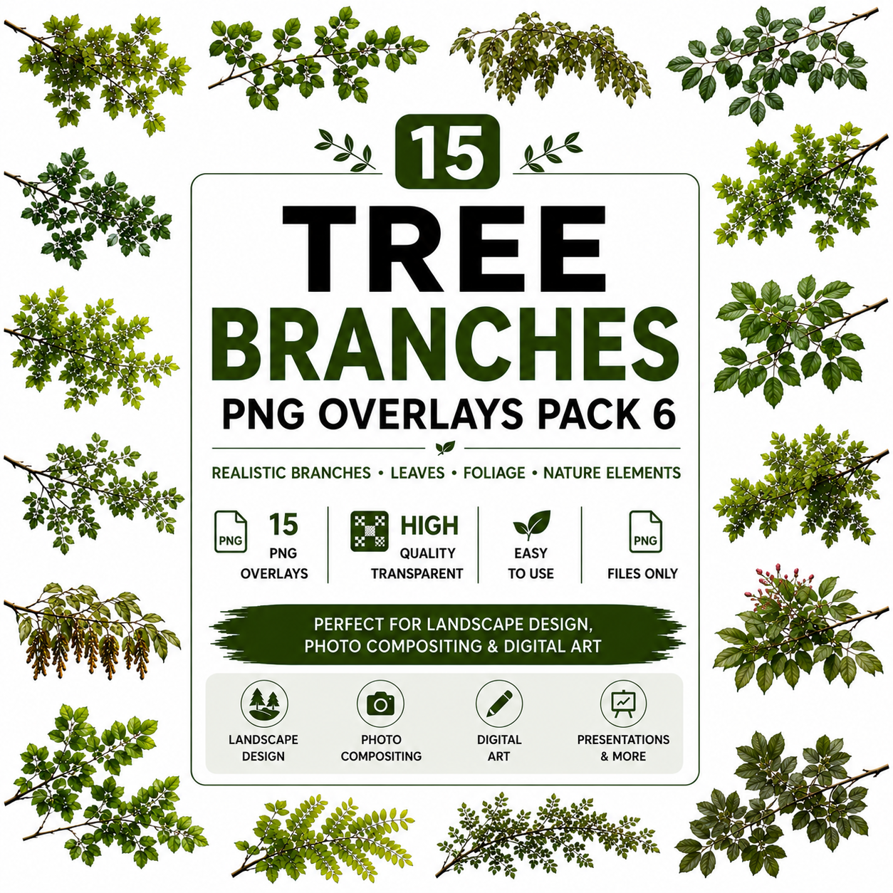 TREE BRANCHES (Pack 6)