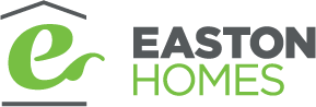 Easton Homes logo with a stylized green letter 'e' and black and green text.
