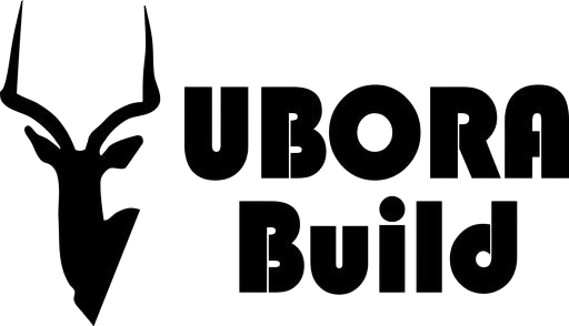 Ubora Build logo featuring a stylized face with a beard and a V-shaped design.