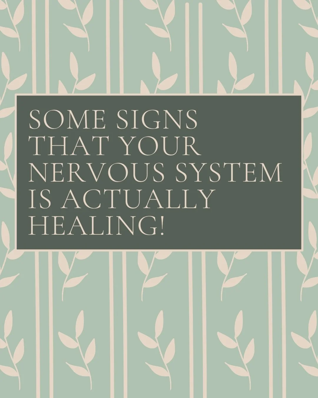 Healing isn&rsquo;t a straight line&mdash;it&rsquo;s a process 🌿

As your nervous system begins to regulate, you may notice subtle (and powerful) shifts: deeper sleep, better focus, improved resilience, and a body that moves and functions with more 