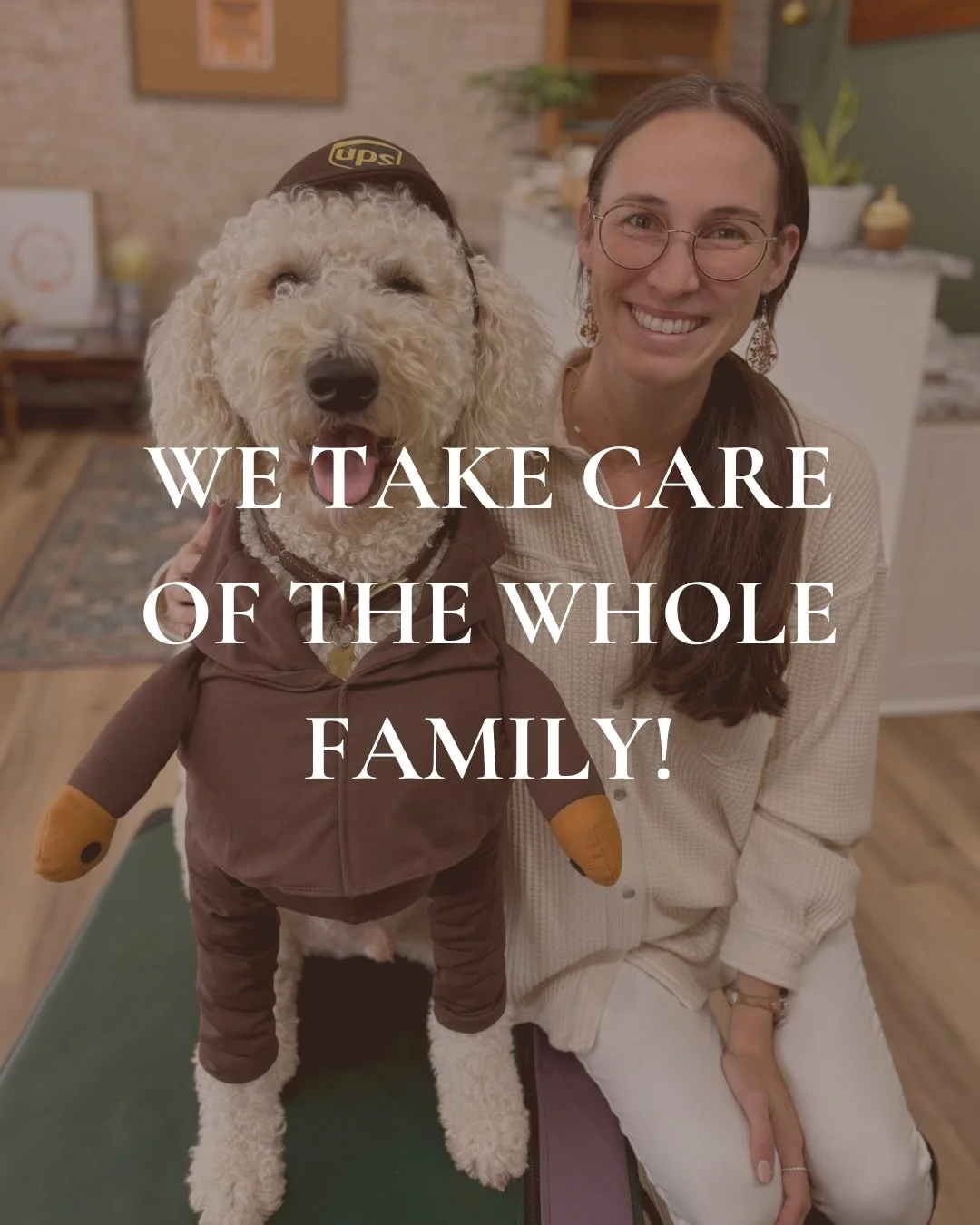 When we say the whole family, we really mean it! 🐾👶✨

If you&rsquo;ve ever stopped by our office, you know we love a lively, healing environment. And yes, that occasionally includes a very helpful delivery pup! 📦🐶

Our mission is to help your fam