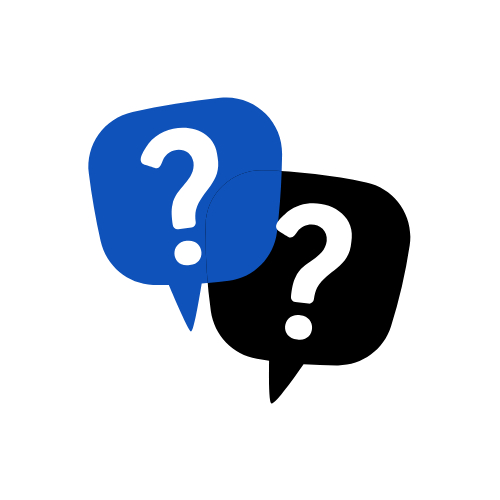 Bulles de discussion avec points d’interrogation illustrant des questions sur les projets de rénovation de bureau et commerce