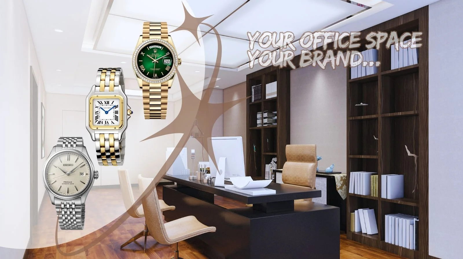 Align your office with your brand through commercial interior renovation. Like choosing a fine watch, selecting your workspace reflects style, status, and long term value. From maintream to luxury office with Xenofan Constructions in Greater Montreal