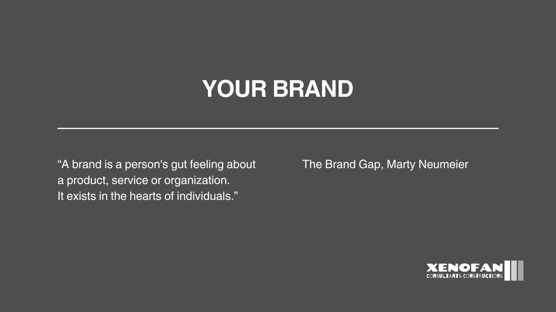 A brand is the gut feeling people have about a product or organization, shaped by experience and perception, not just a logo or visual design.