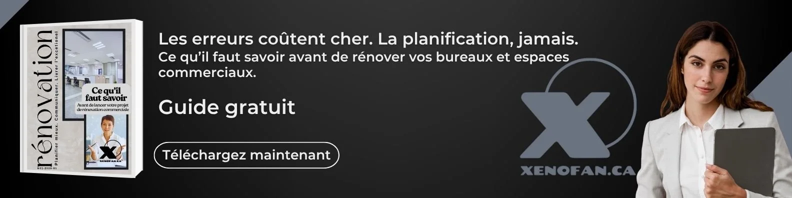 Les erreurs coûtent cher, la planification jamais. Guide gratuit sur les coûts de rénovation de bureaux et d’espaces commerciaux, incluant la planification du capital et les décisions à prendre avant de rénover. Office renovation costs and Planning