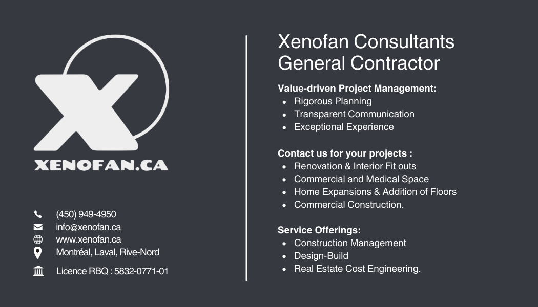 a general contractor’s license issued by the Régie du Bâtiment du Québec (RBQ)