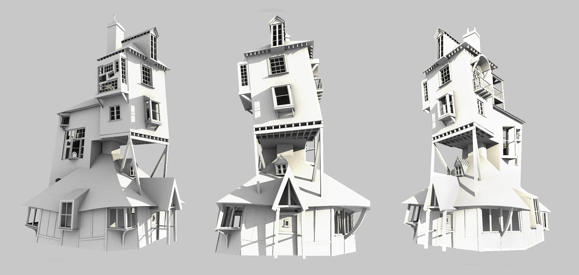  Rhino3D model of the Burrow/Weasley house from Harry Potter. 