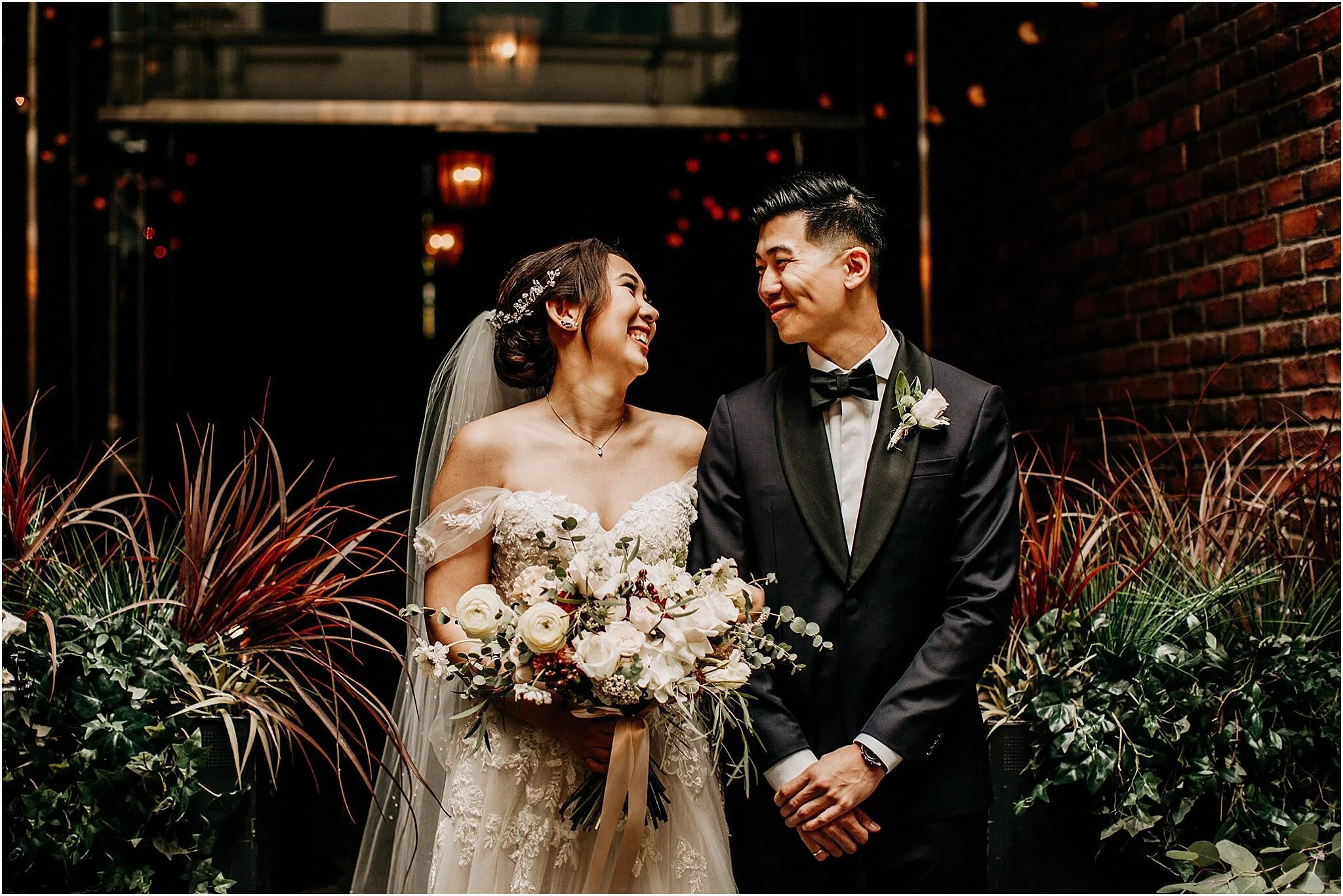 bride and groom wedding day brix and mortar vancouver bc
