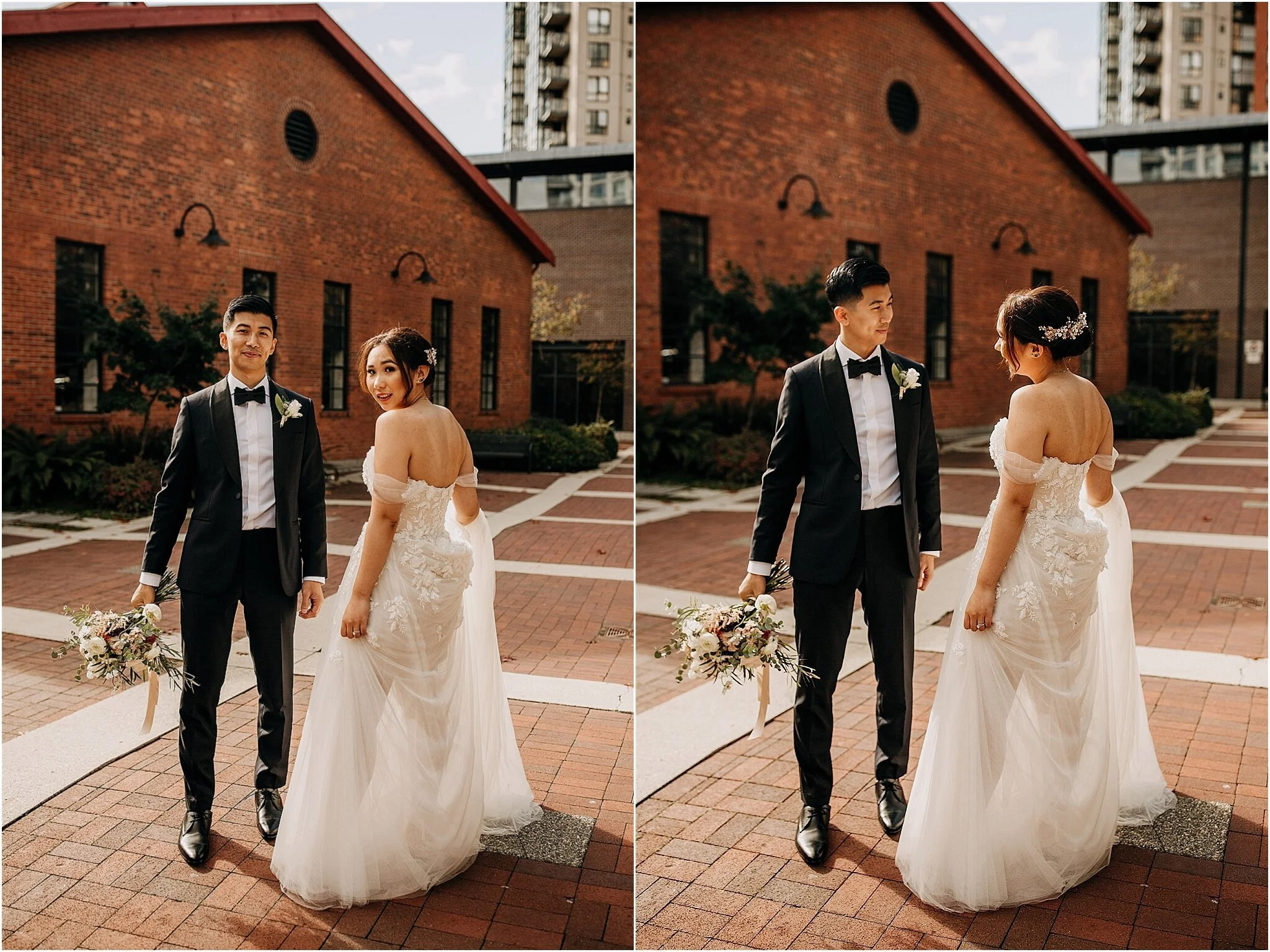bride and groom wedding photos in yaletown vancouver bc