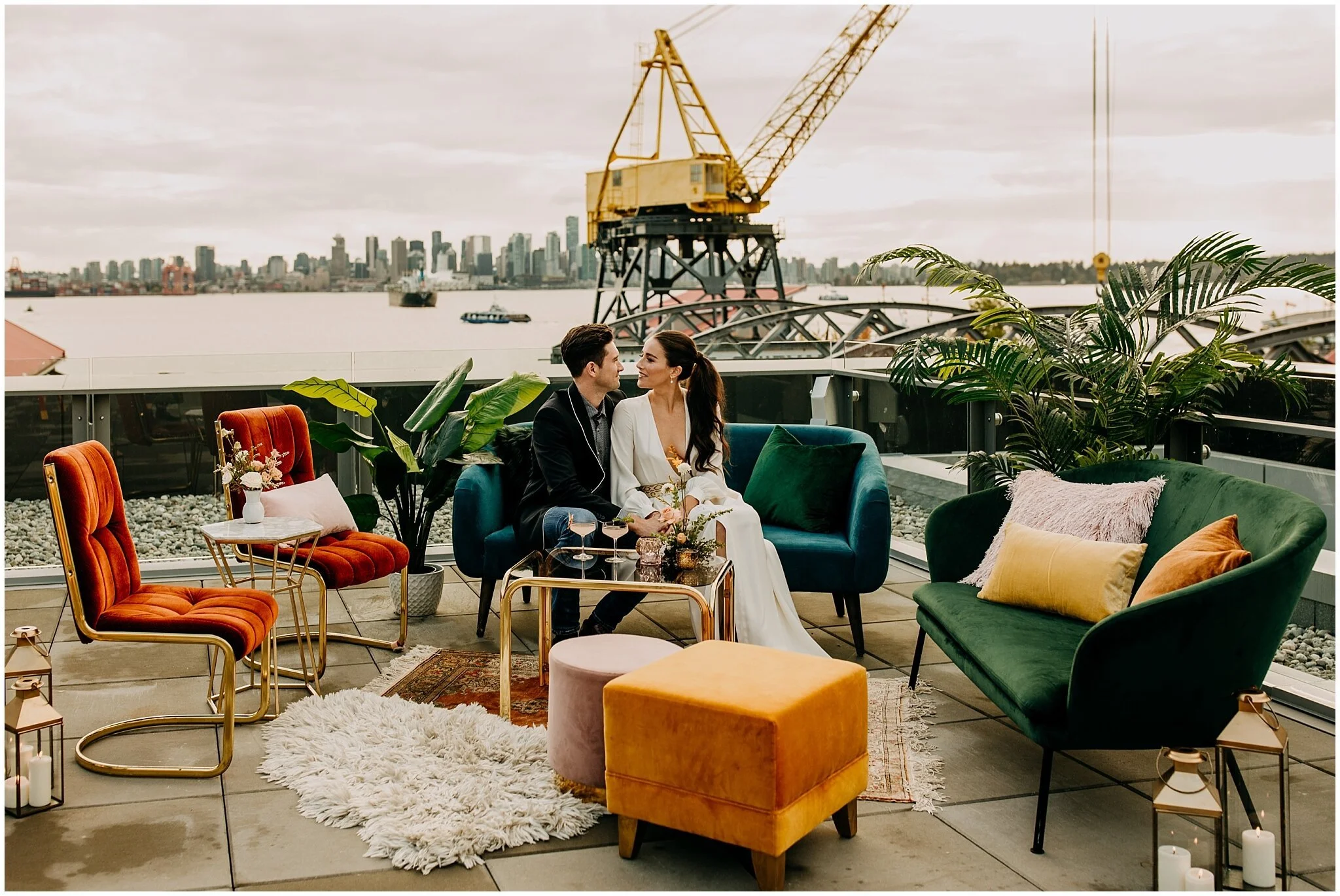 union bridal and bespoke decor lounge for rocky mountain bride styled shoot at the wallace