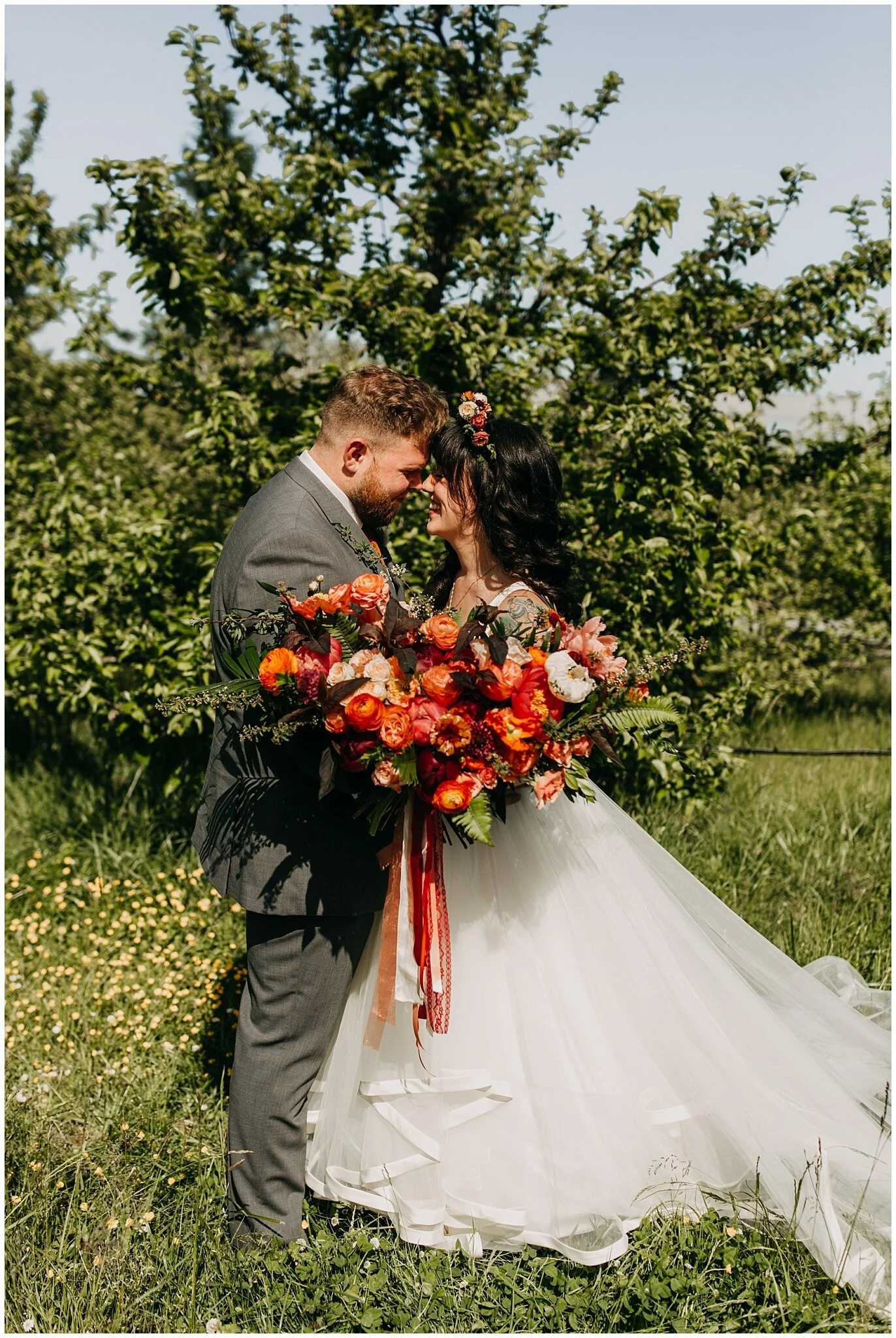 bride and groom portrait at sea cider farm and ciderhouse