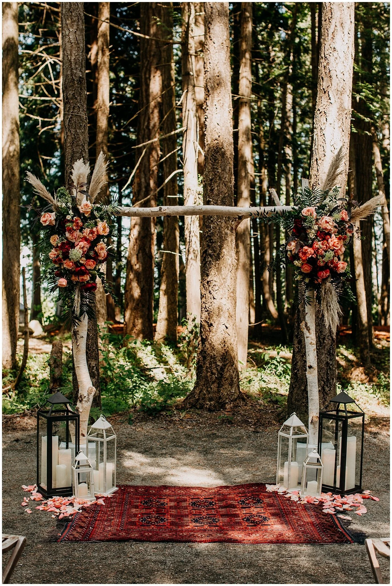 ceremony arch at sea cider farm and ciderhouse wedding