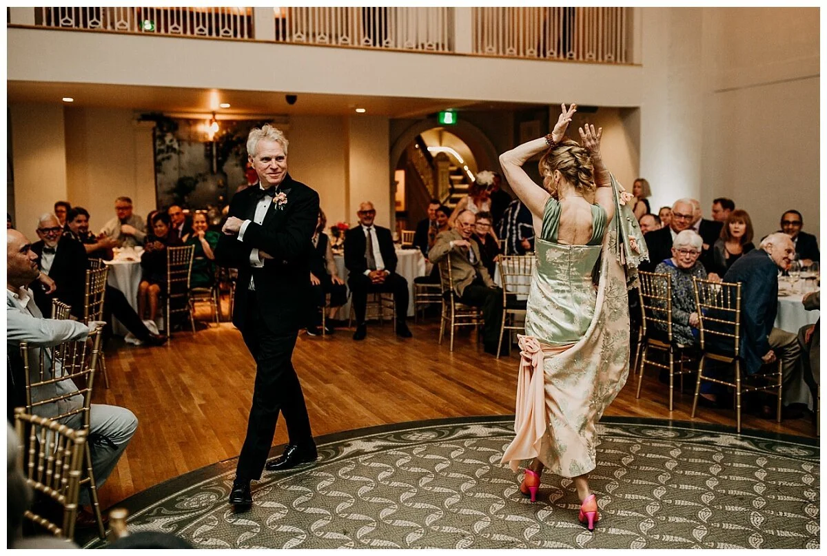 bride and groom first dance at the permanent wedding