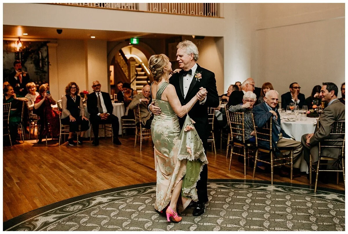bride and groom first dance at the permanent wedding