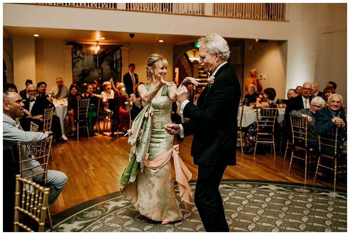 bride and groom first dance at the permanent wedding