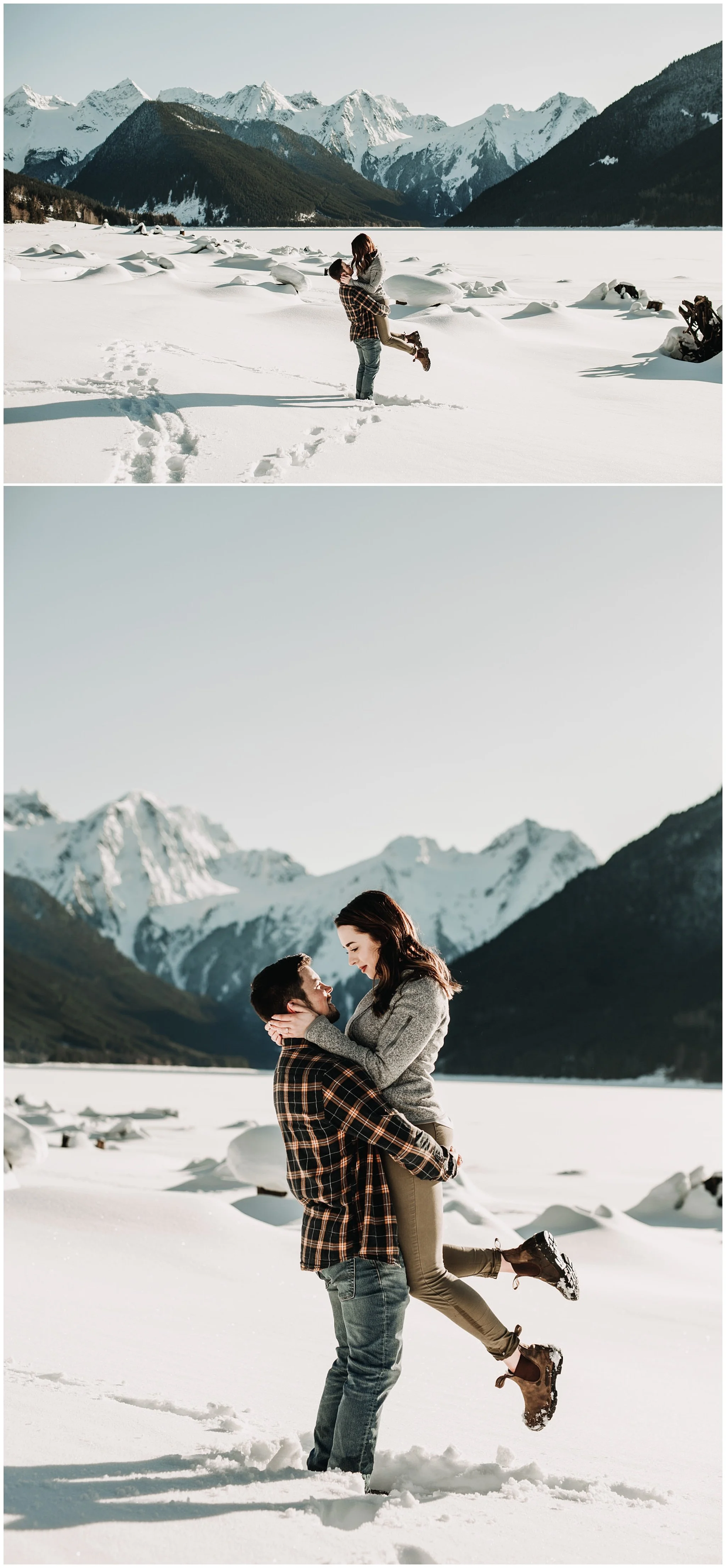 guy picking up girl engagement photos couple jones lake chilliwack