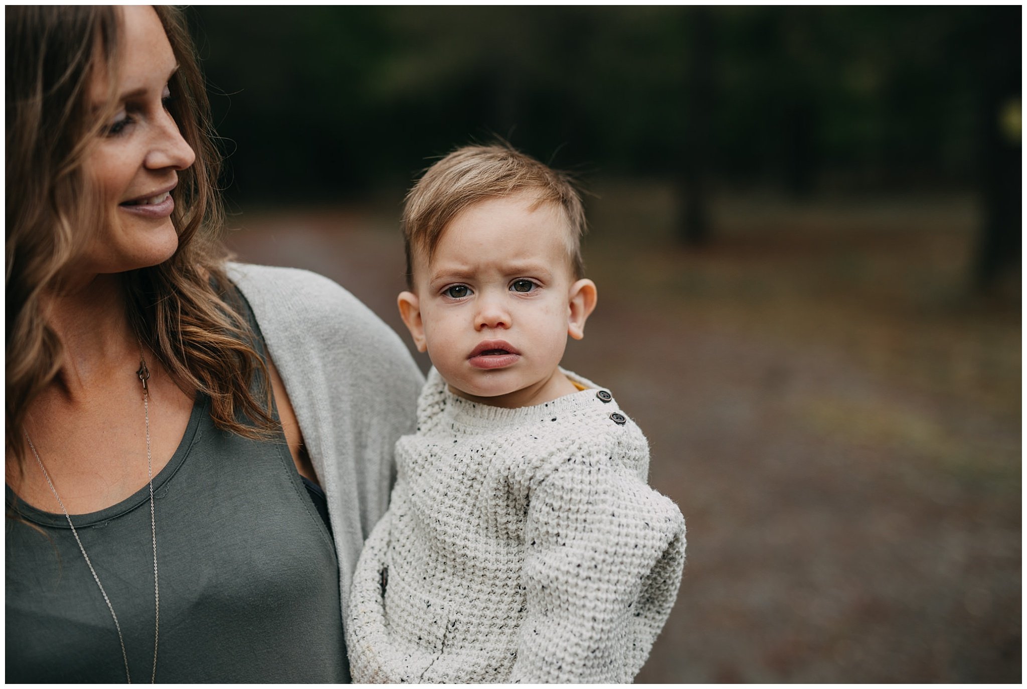 toddler son mom family photos chilliwack trees forest