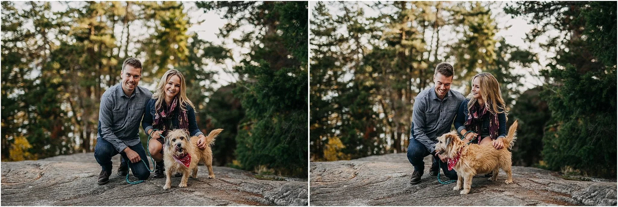 couple and dog family portrait 