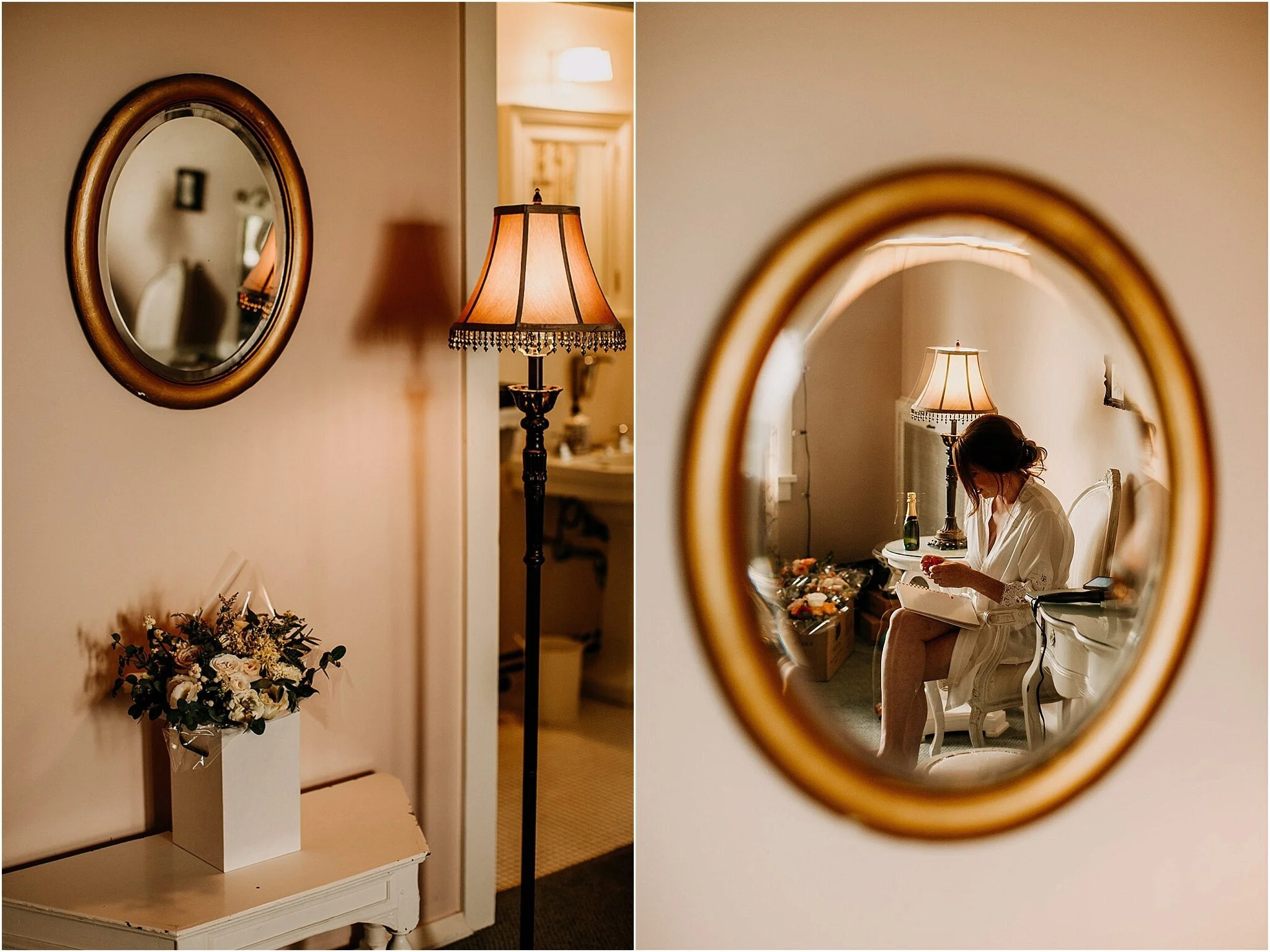 bride getting ready Minnekhada Lodge Port Coquitlam BC