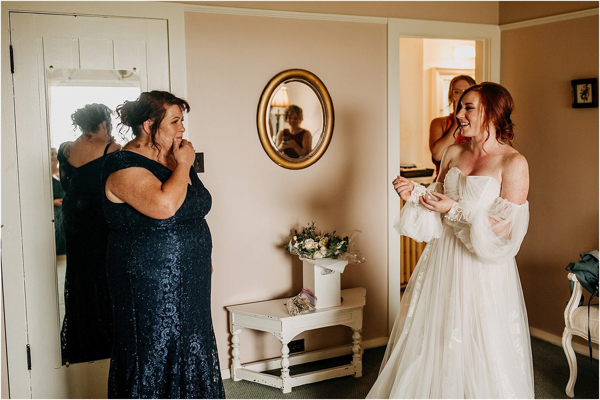 wedding dress reveal with mom Port Coquitlam BC