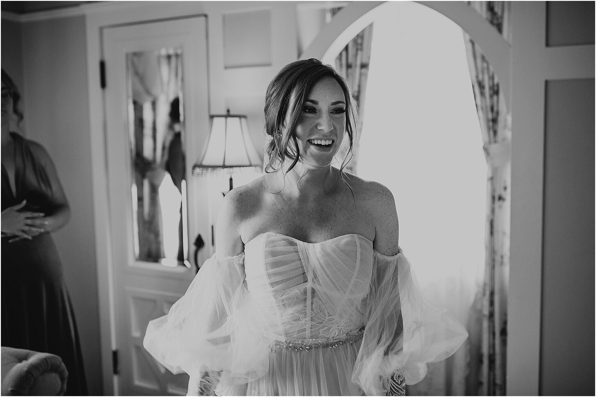 bride getting ready for Minnekhada Lodge wedding Port Coquitlam BC