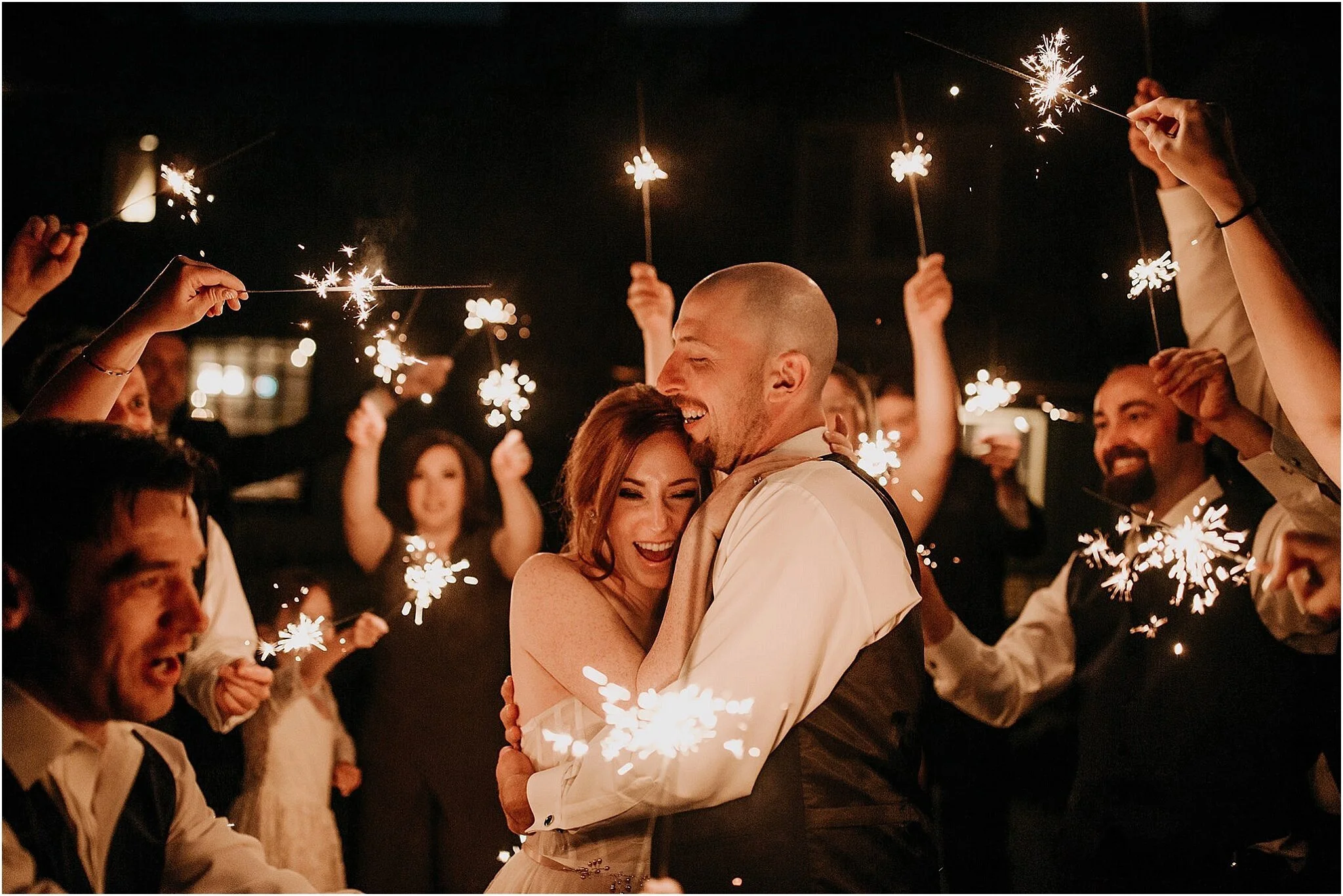 Minnekhada Lodge sparkler celebration Port Coquitlam BC